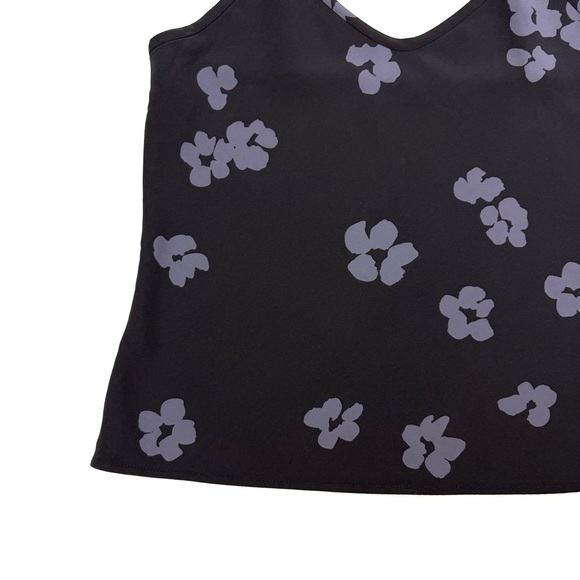 Everlane Japanese GoWeave Black Purple Floral Cami Camisole Tank Top - Picture 2 of 5